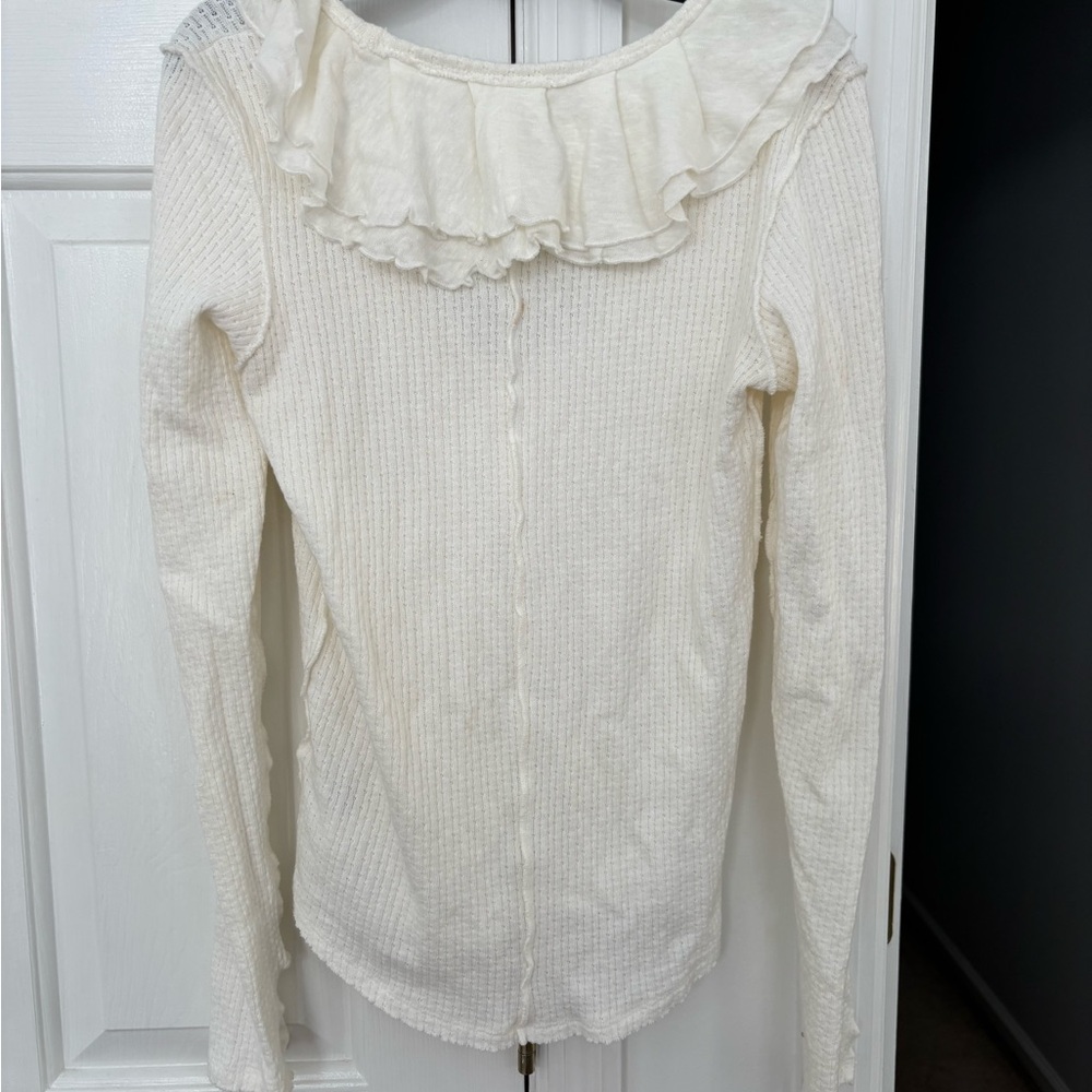 Free People Ruffle Collar Top - Picture 2 of 5